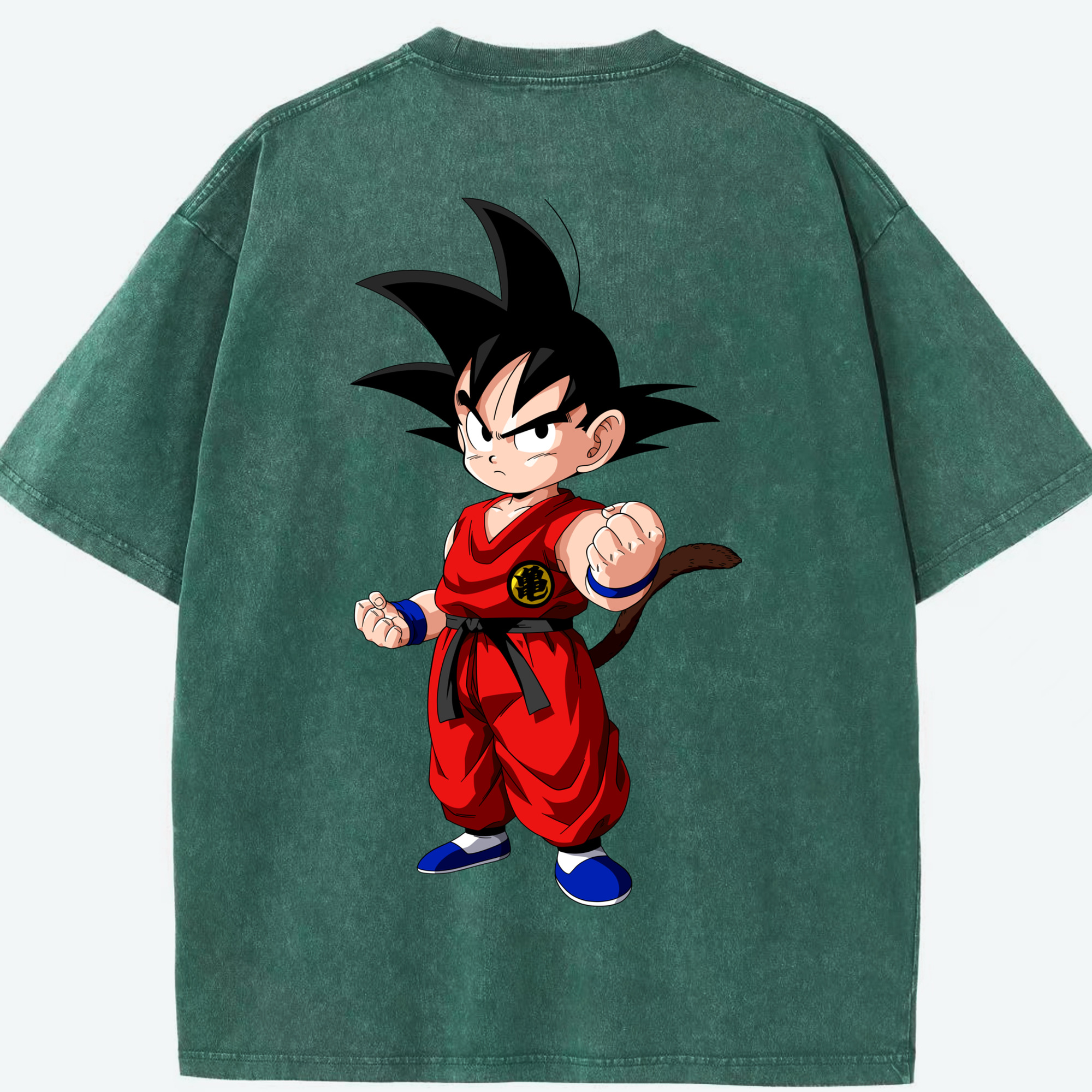 （画像用） ドラゴンボール 孫悟空（そん ごくう）Son Goku カカロット DRAGON BALL Kakarotto 綿100% ヴィンテージ風 半袖Tシャツ（背面プリント）